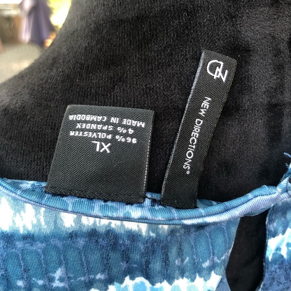 New Directions Asymmetrical Blue Wave Striped Blouse size XL - Picture 4 of 8